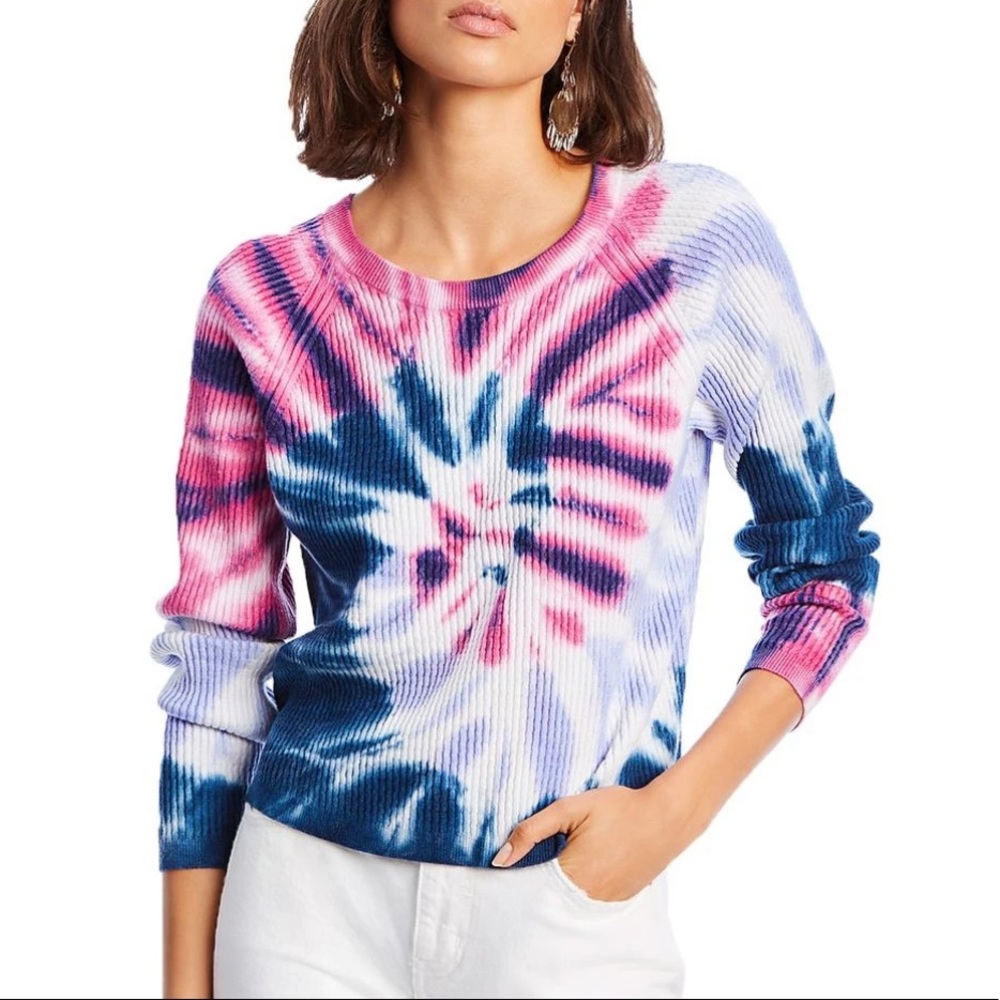 LINI WOMENS HAILEY TIE-DYE RIBBED KNIT SWEATER M